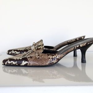 SOLD New Stuart Weitzman Python Kitten Heel Slide